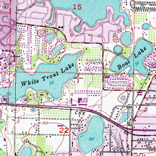 Topographic Map of The Estates at White Trout Lake, FL