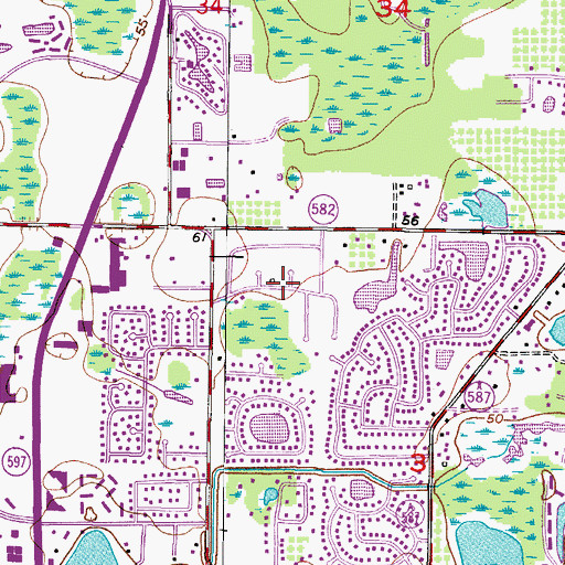 Topographic Map of The Hamlet, FL