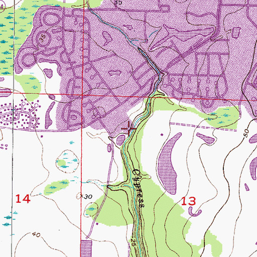 Topographic Map of The Knolls of Kings Point, FL