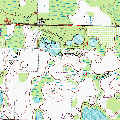 Topographic Map of The Lakes at Van Dyke Farms, FL