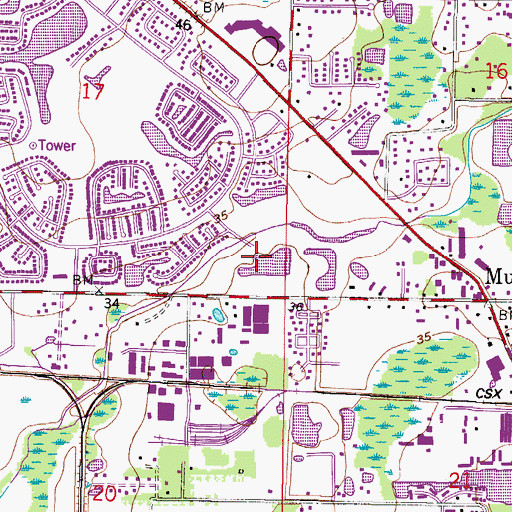 Topographic Map of The Landings of Tampa, FL