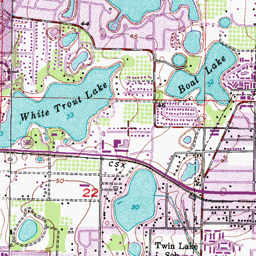 Topographic Map of The Manors at White Trout Lake, FL