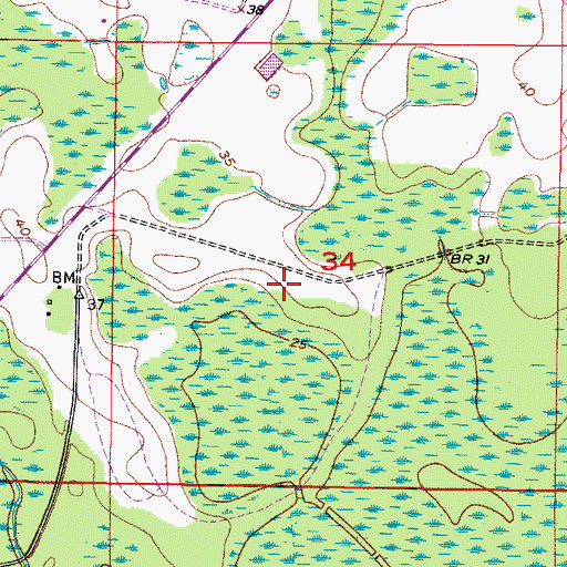 Topographic Map of The Manors of Nottingham, FL