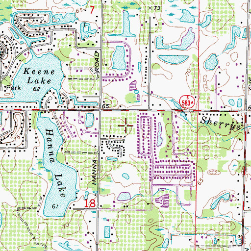 Topographic Map of The Meadowlands, FL