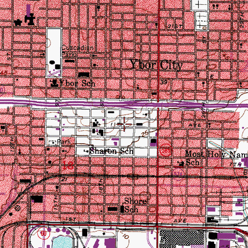 Topographic Map of The Quarter at Ybor, FL