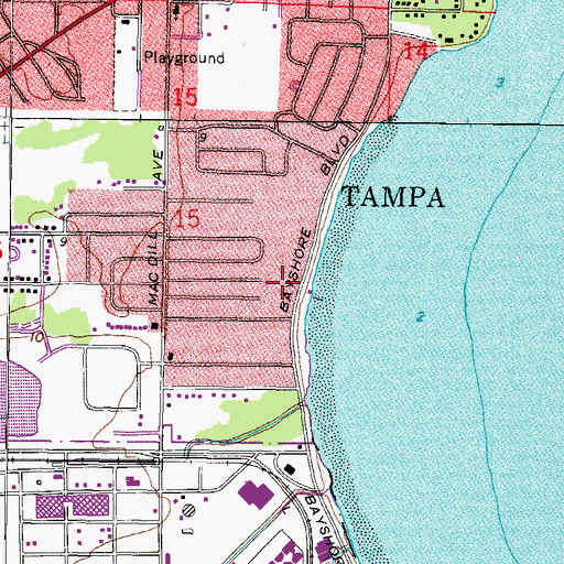 Topographic Map of The Southpointe at Bayshore, FL