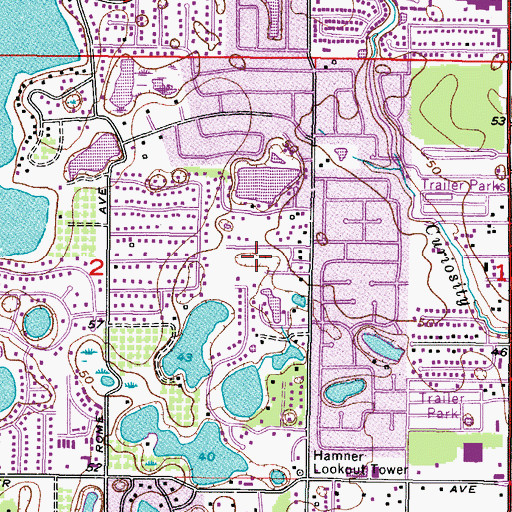 Topographic Map of The Springs, FL