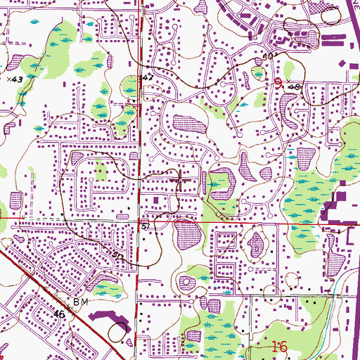 Topographic Map of The Village South, FL