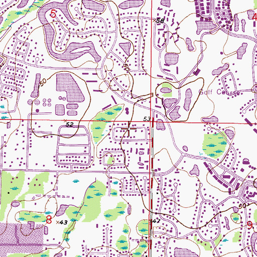 Topographic Map of The Village West, FL