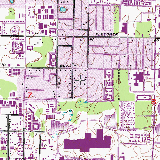 Topographic Map of The Villas at University Village, FL