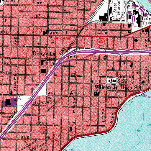 Topographic Map of The Willows of Hyde Park, FL