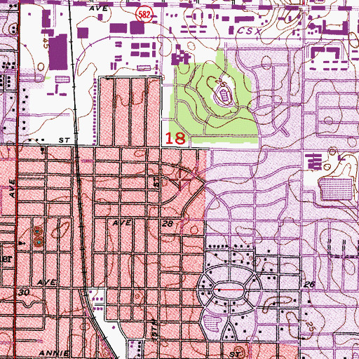 Topographic Map of Tilsen Manor, FL