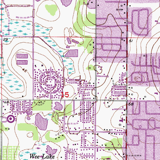 Topographic Map of Timber Creek, FL