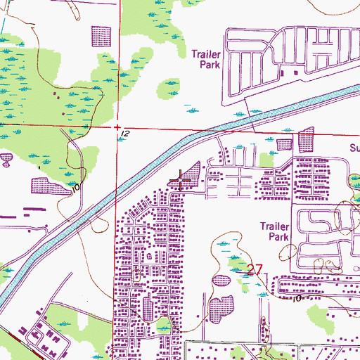 Topographic Map of Timberlane, FL