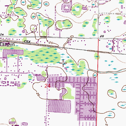 Topographic Map of Towne Place, FL
