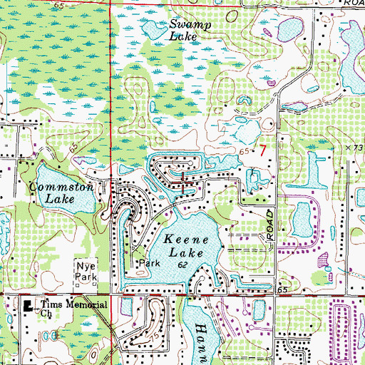 Topographic Map of Tracers Lake Keen Estates, FL