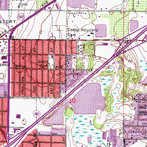 Topographic Map of Tradewinds, FL