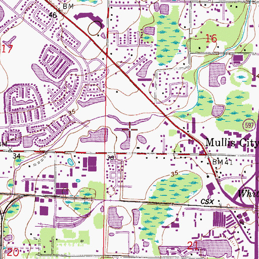 Topographic Map of Trafalgar Square, FL
