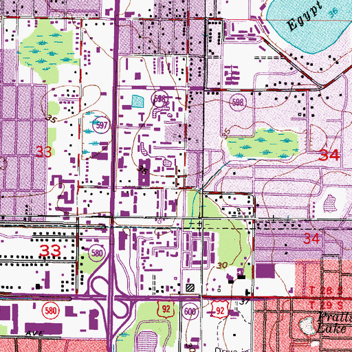 Topographic Map of Tropical Gardens, FL