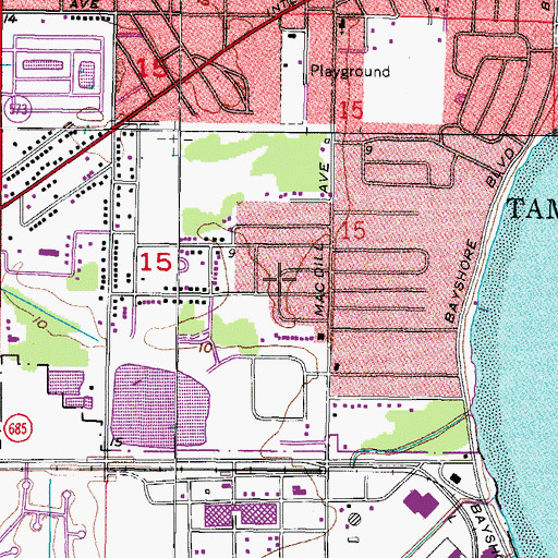 Topographic Map of Tropical Pines, FL