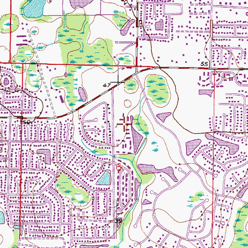 Topographic Map of Turner Trace, FL
