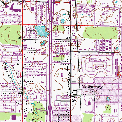 Topographic Map of Tuxedo Park, FL