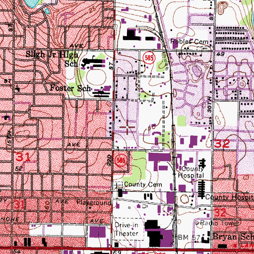 Topographic Map of Twenty Second Street Heights, FL