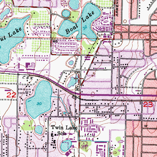 Topographic Map of Twin Lake Terrace, FL