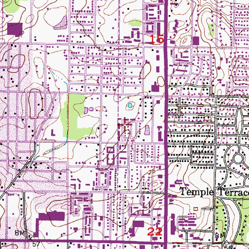 Topographic Map of University Square, FL