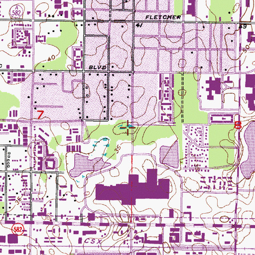 Topographic Map of University Village, FL