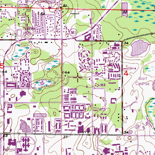 Topographic Map of University Woods, FL