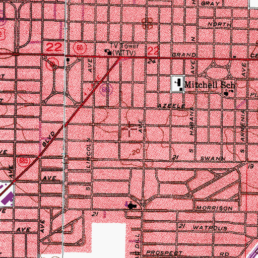 Topographic Map of Urania, FL