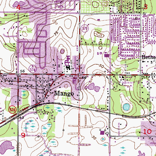 Topographic Map of Val Villa, FL