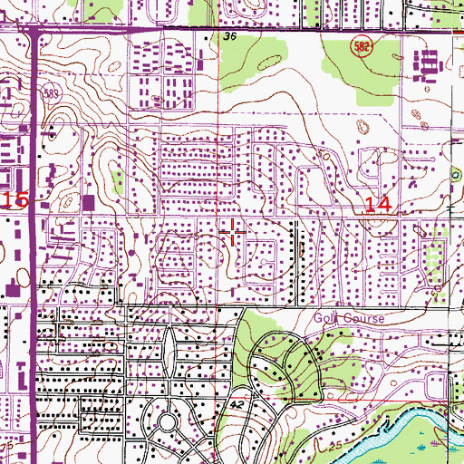 Topographic Map of Valencia Manor, FL