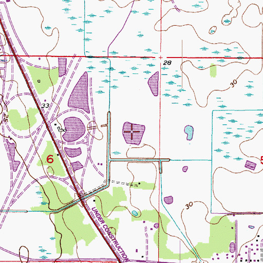 Topographic Map of Valhalla, FL