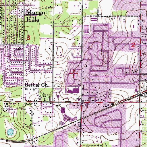 Topographic Map of Valley View Garden Homes, FL
