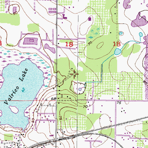 Topographic Map of Valrico Oaks, FL