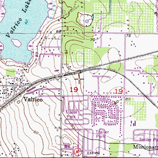 Topographic Map of Valrico Vista, FL