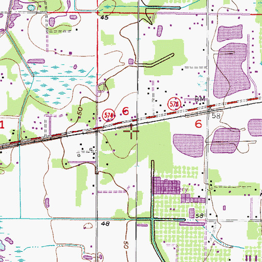 Topographic Map of Valrico Woodland, FL