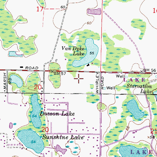 Topographic Map of Van Dyke Estates, FL