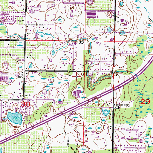 Topographic Map of Vandervort Wood, FL