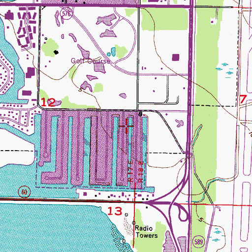 Topographic Map of Venetian Shores, FL