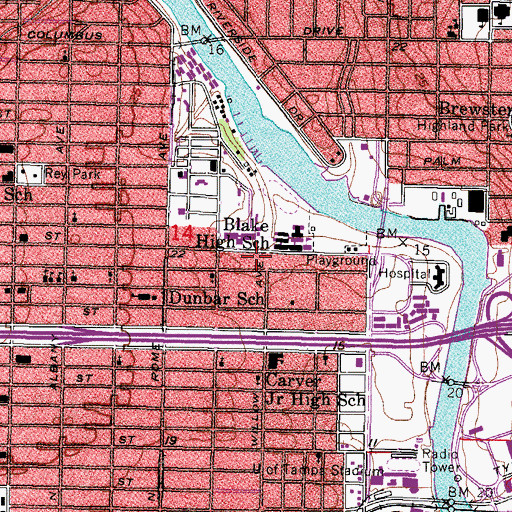 Topographic Map of Villa Casecta, FL