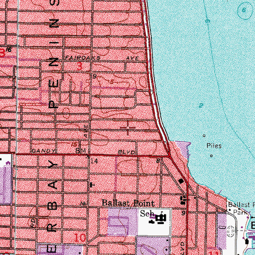 Topographic Map of Villa Rosa Park, FL