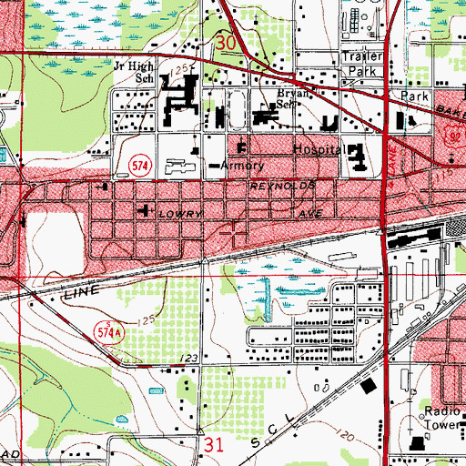 Topographic Map of Village Place, FL