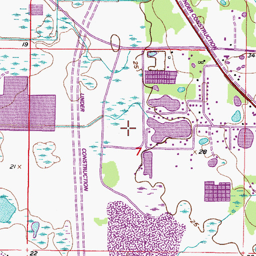 Topographic Map of Villages of Bloomingdale, FL