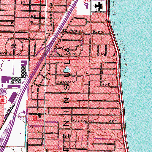 Topographic Map of Villas Delfin, FL