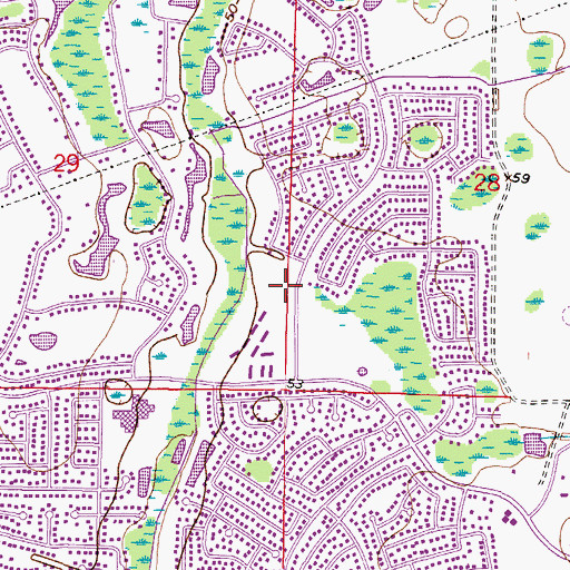 Topographic Map of Villas of Northdale, FL