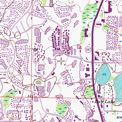 Topographic Map of Villas of San Marino at Carrollwood, FL