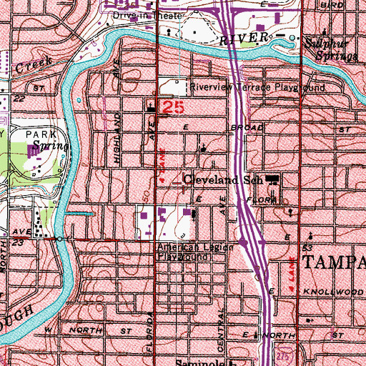Topographic Map of Vine Park, FL